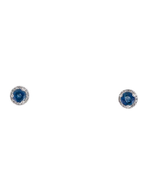 Earrings 14K Sapphire & Diamond Stud Earrings