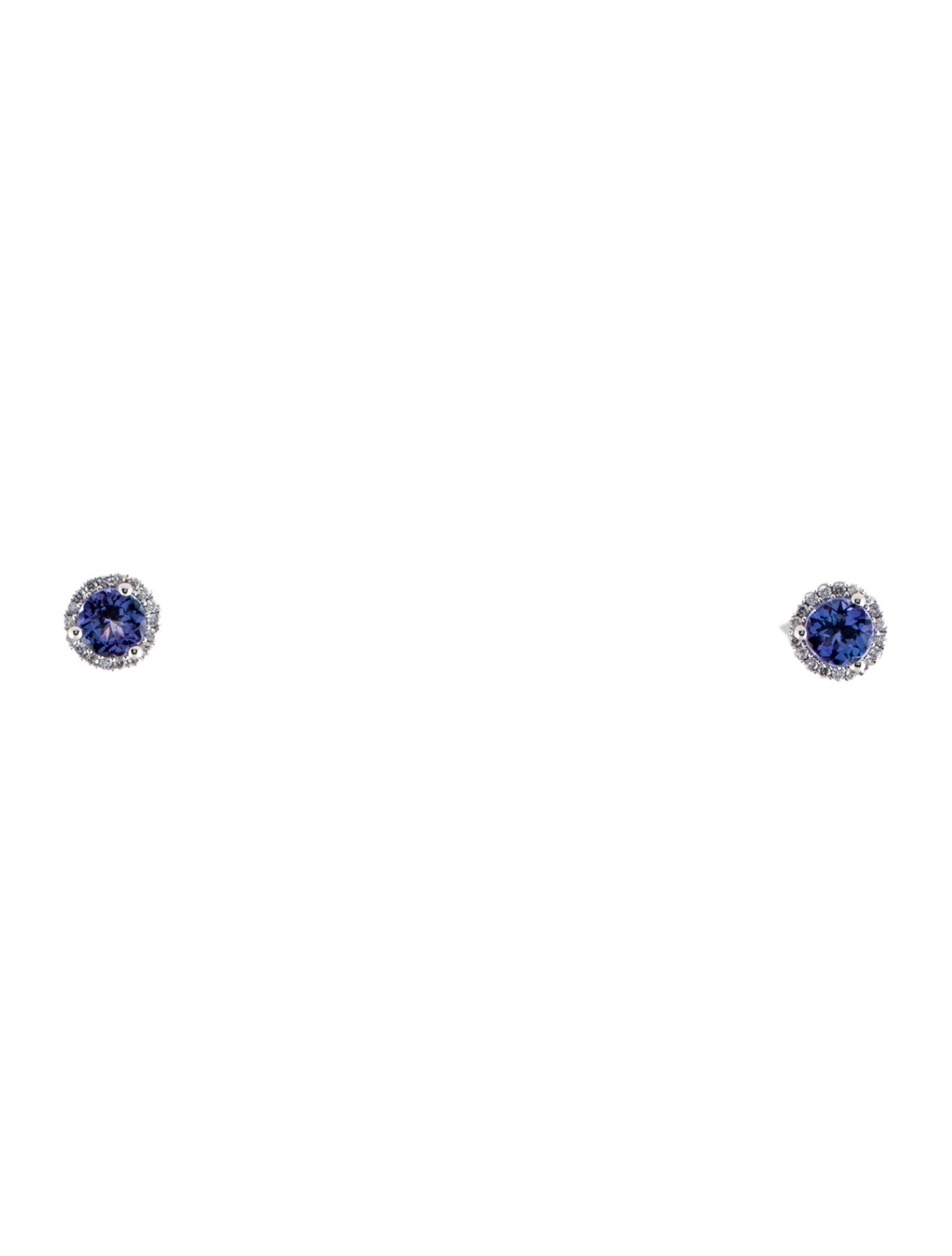 Earrings 14K Tanzanite & Diamond Stud Earrings