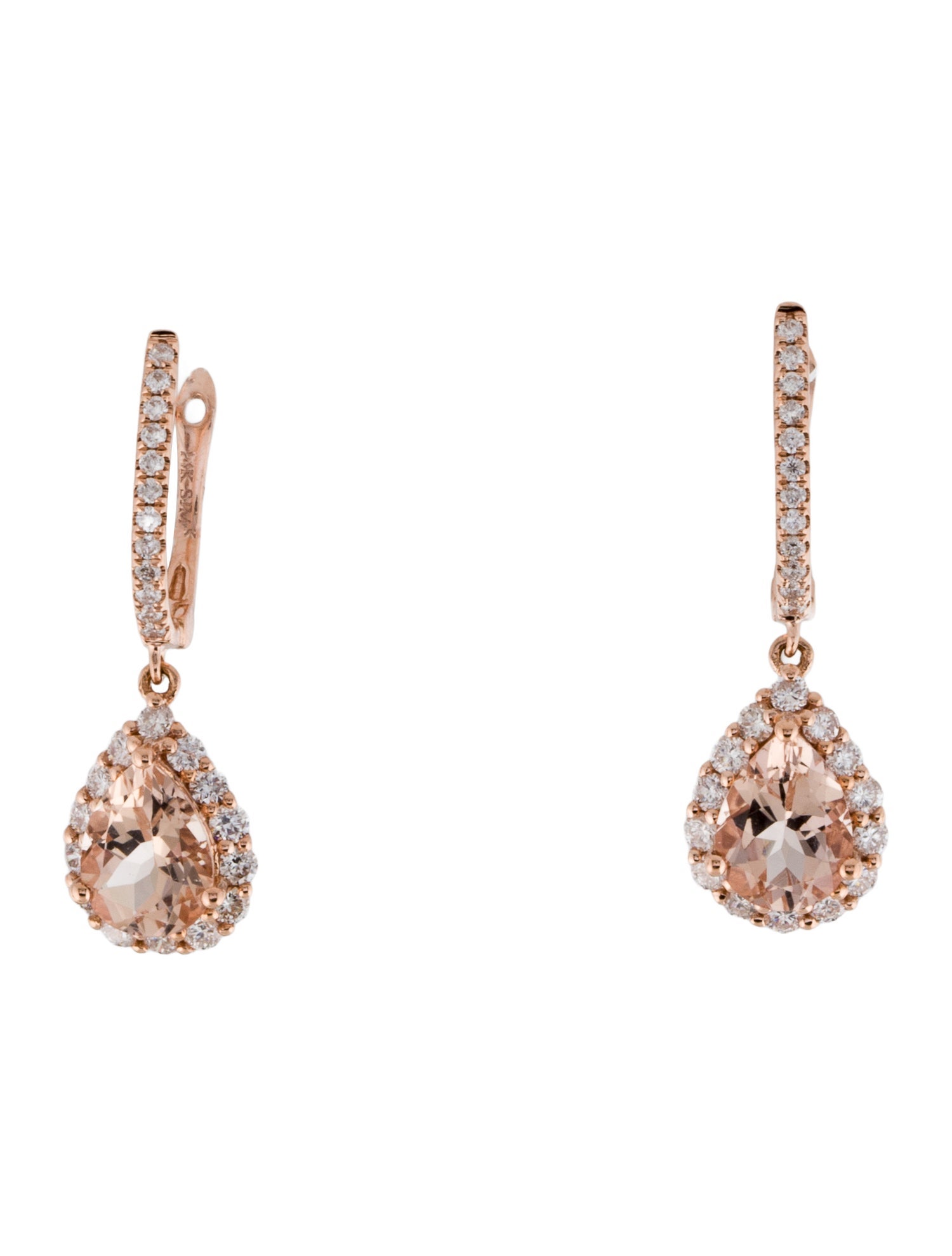 Earrings 14K 1.95ctw Morganite & Diamond Drop Earrings