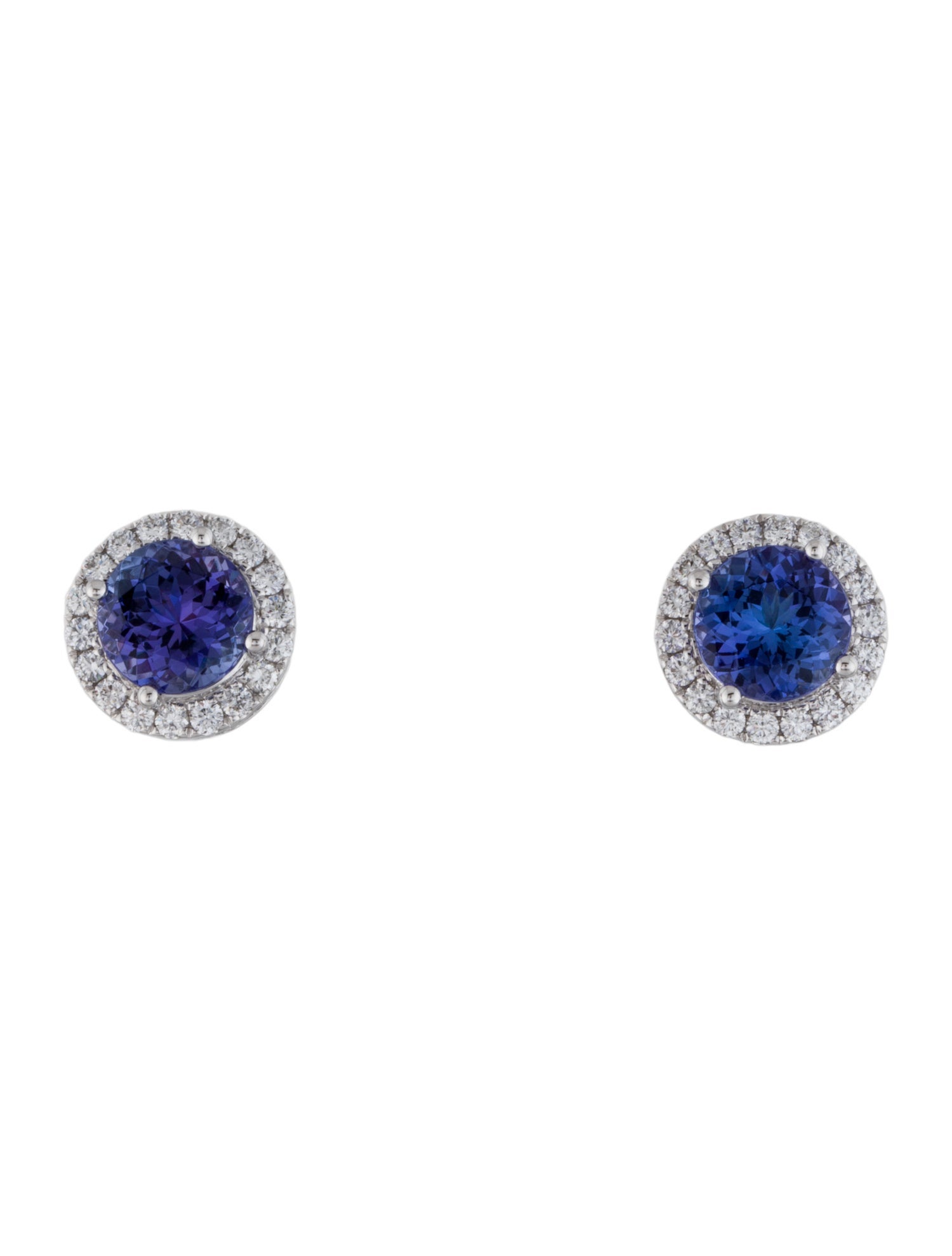 Earrings 14K 4.30 Tanzanite & Diamond Stud Earrings