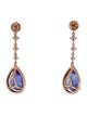 Earrings 14K 6.00ctw Tanzanite & Diamond Drop Earrings