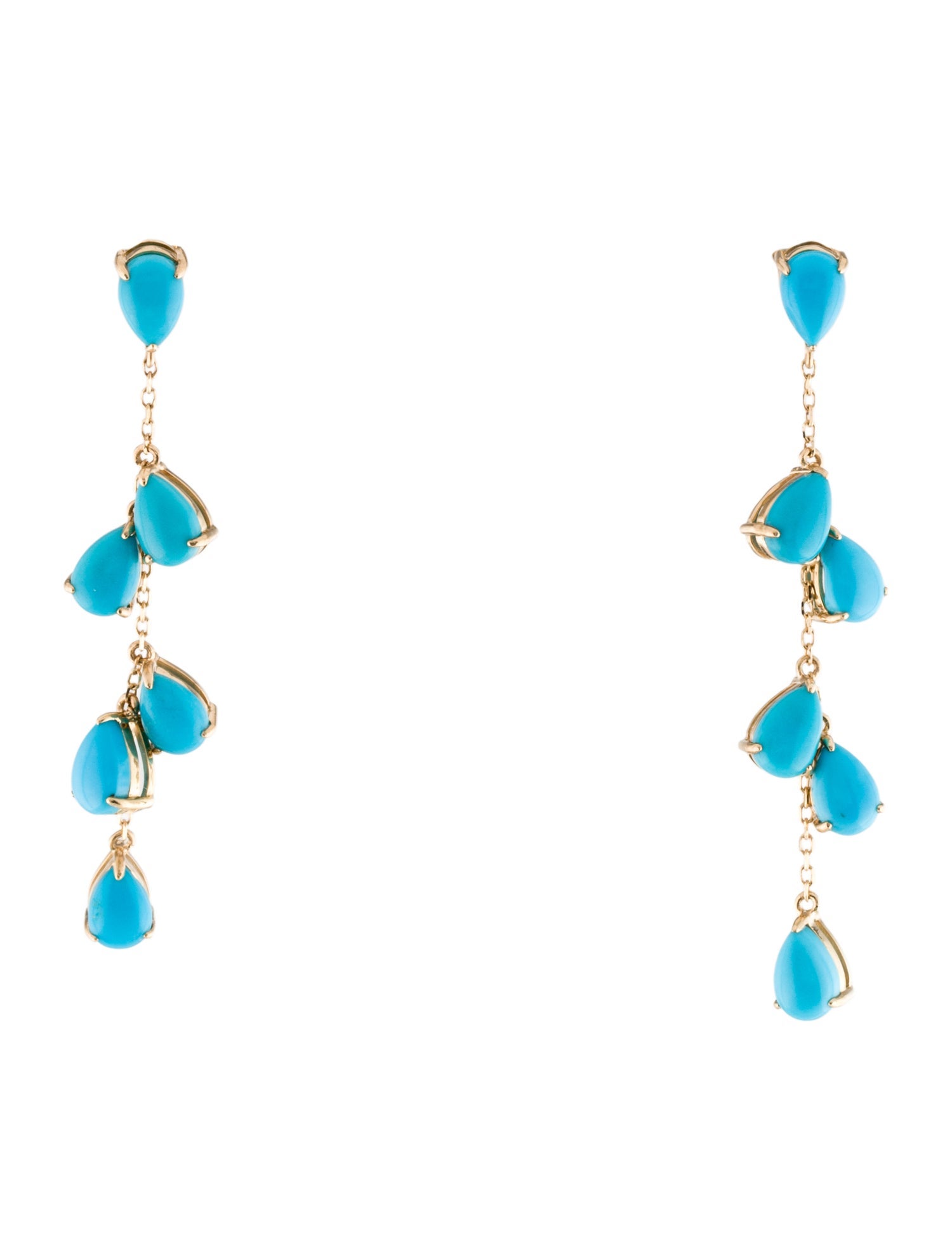 Earrings 14K 4.80ctw Turquoise Drop Earrings