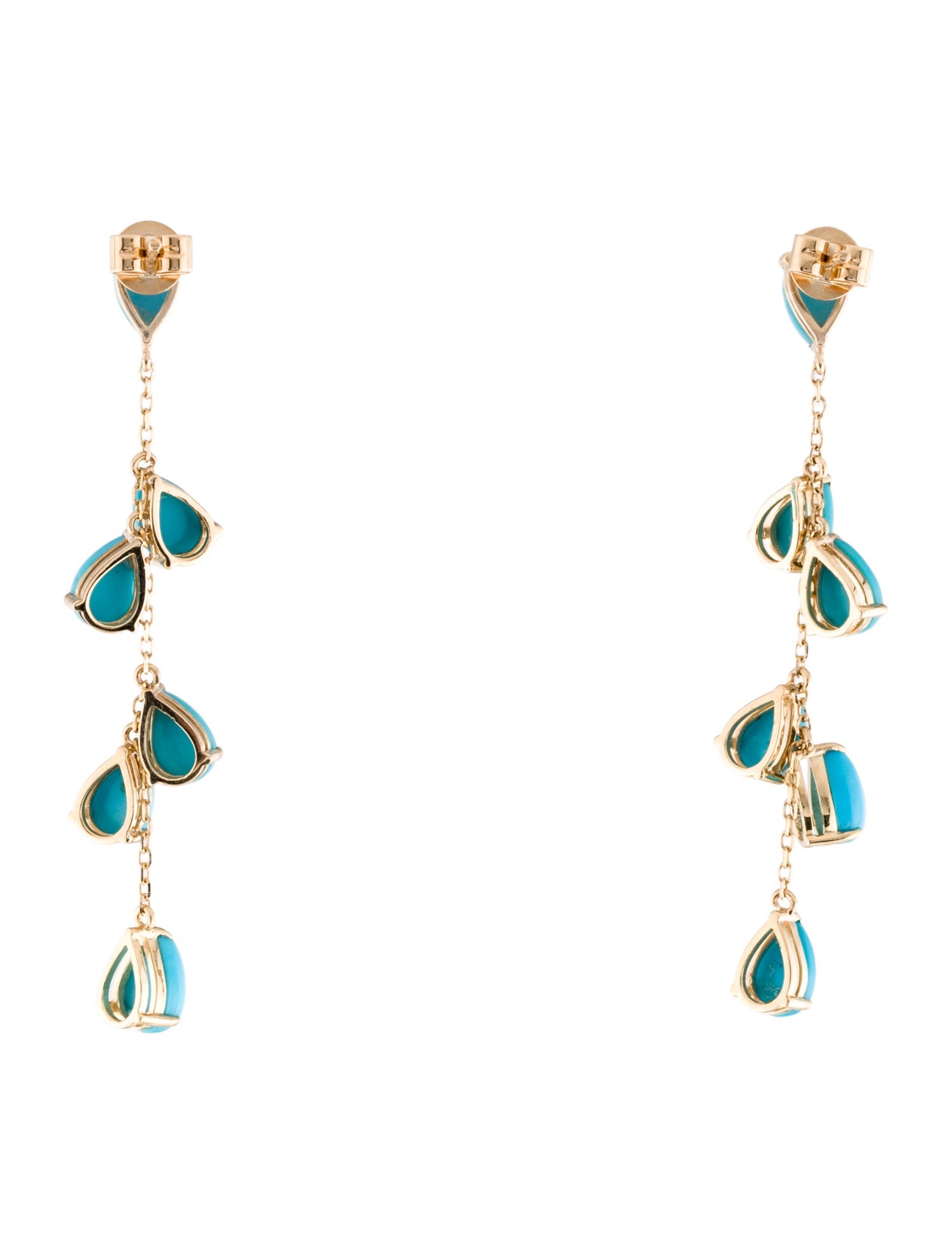 Earrings 14K 4.80ctw Turquoise Drop Earrings