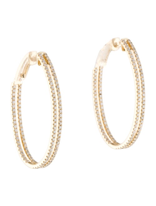 Earrings 14K 1.10ctw Diamond Hoop Earrings