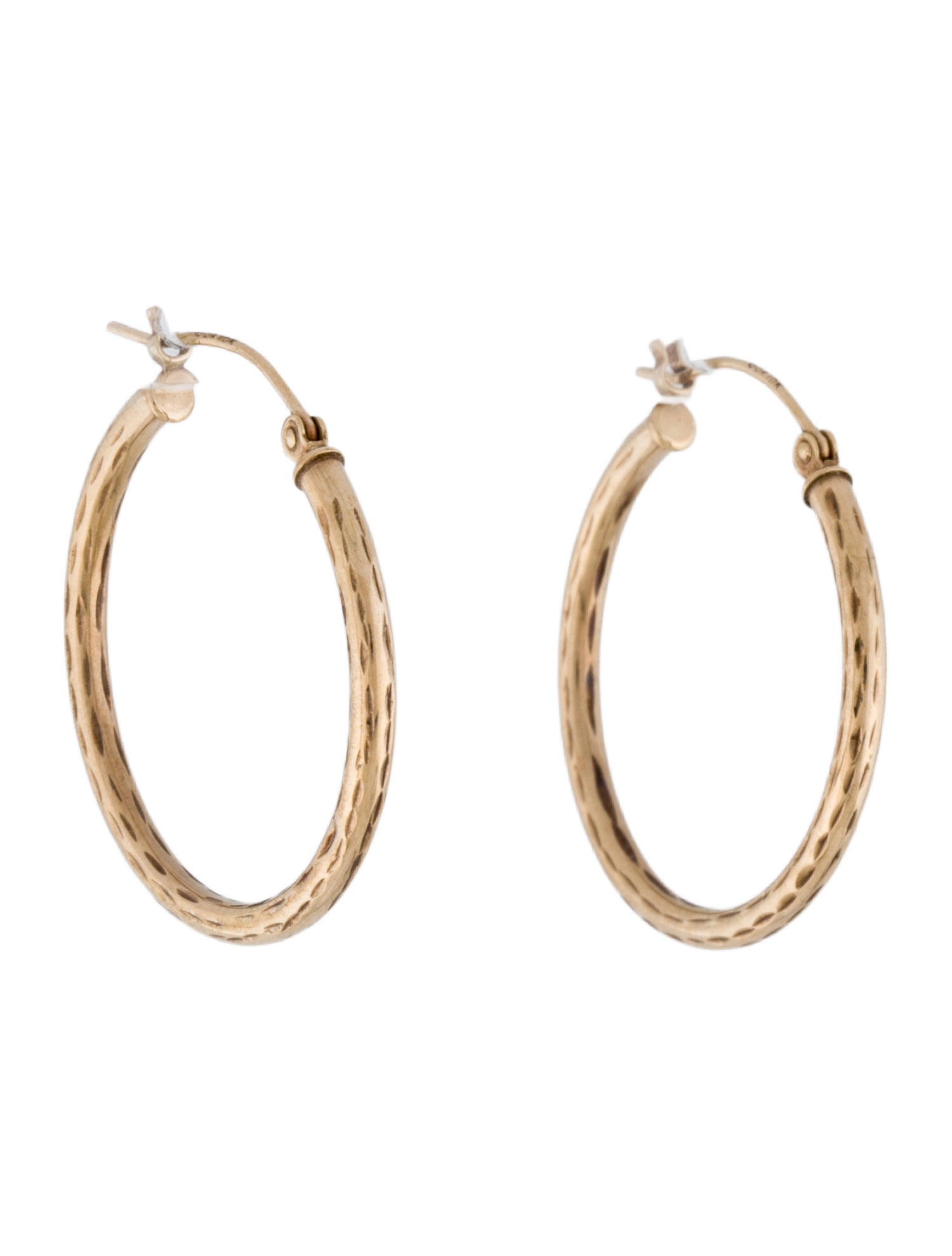 Earrings 10K Hammered Hoop