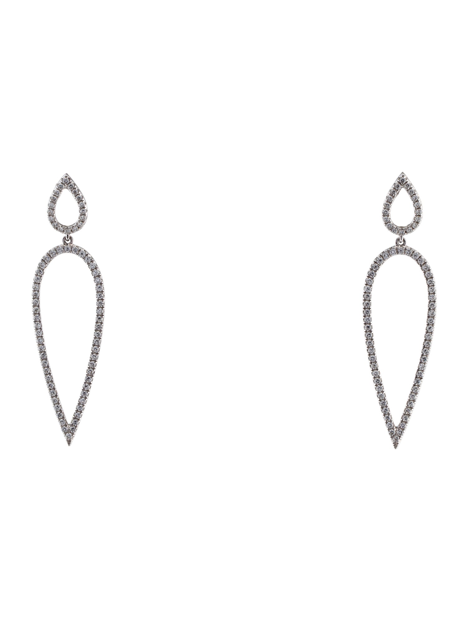 Earrings 18K 1.08ctw Diamond Teardrop Earclips