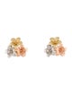 Earrings 14K Tri-Color Flower Stud Earrings