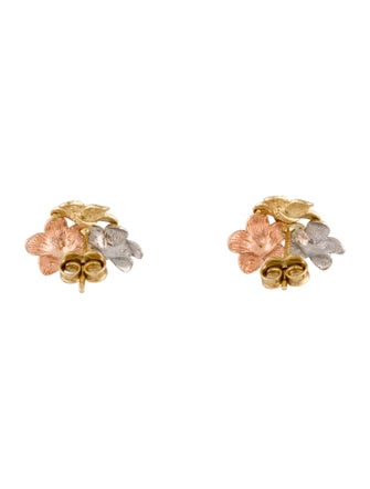 Earrings 14K Tri-Color Flower Stud Earrings