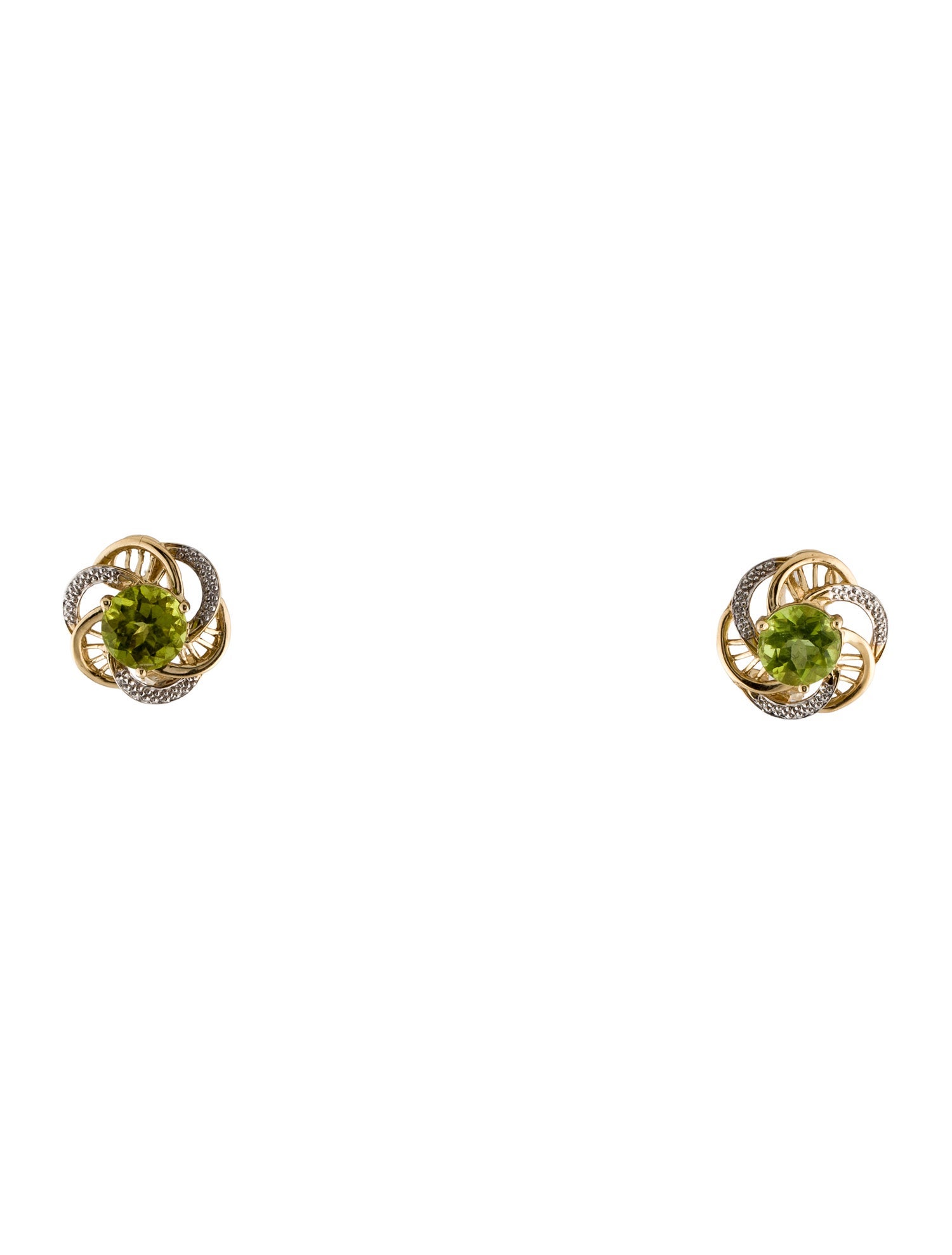 Earrings 14K 3.93ctw Peridot Earclips