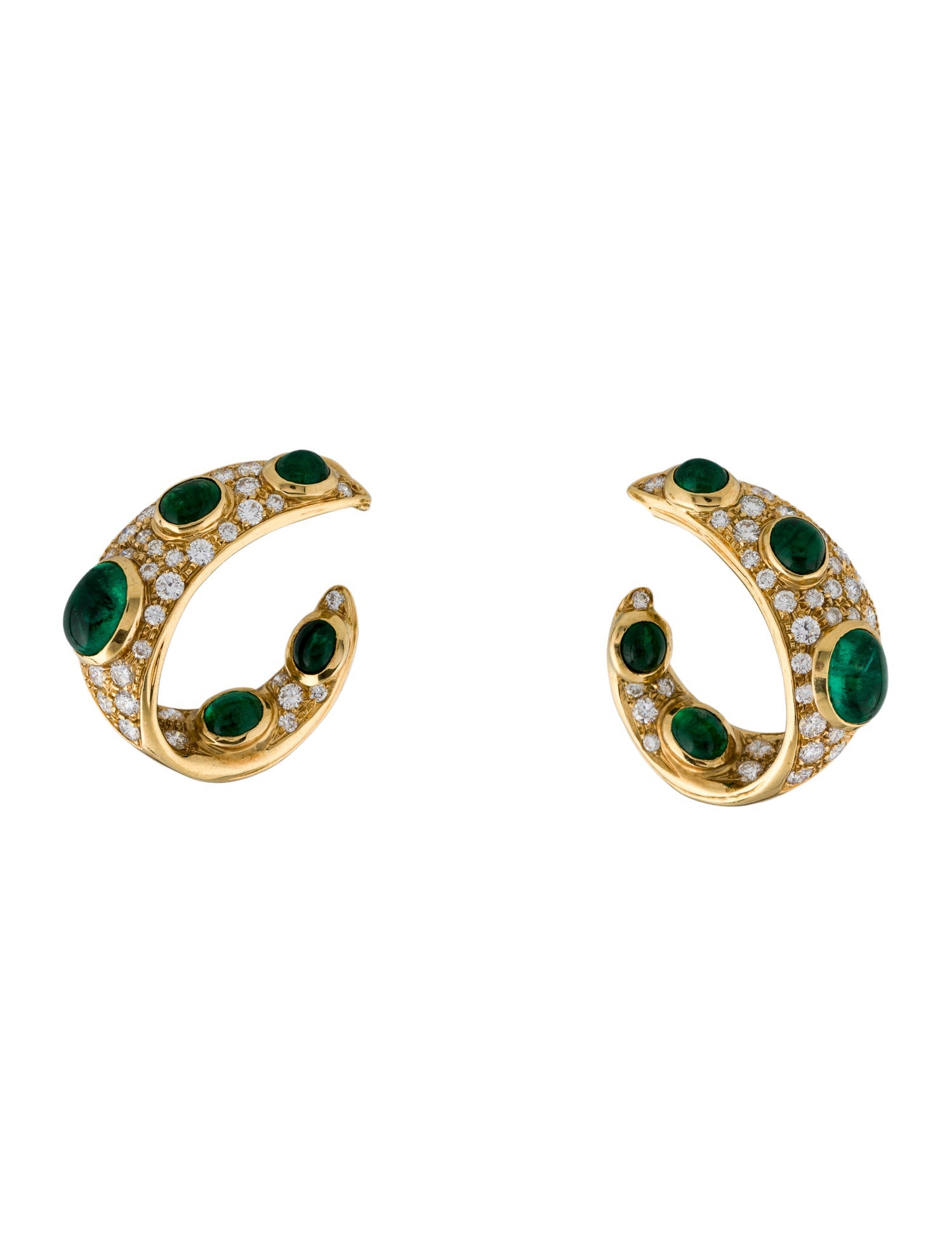 Earrings 18K 8.07ctw Emerald & Diamond Clip-On Earrings