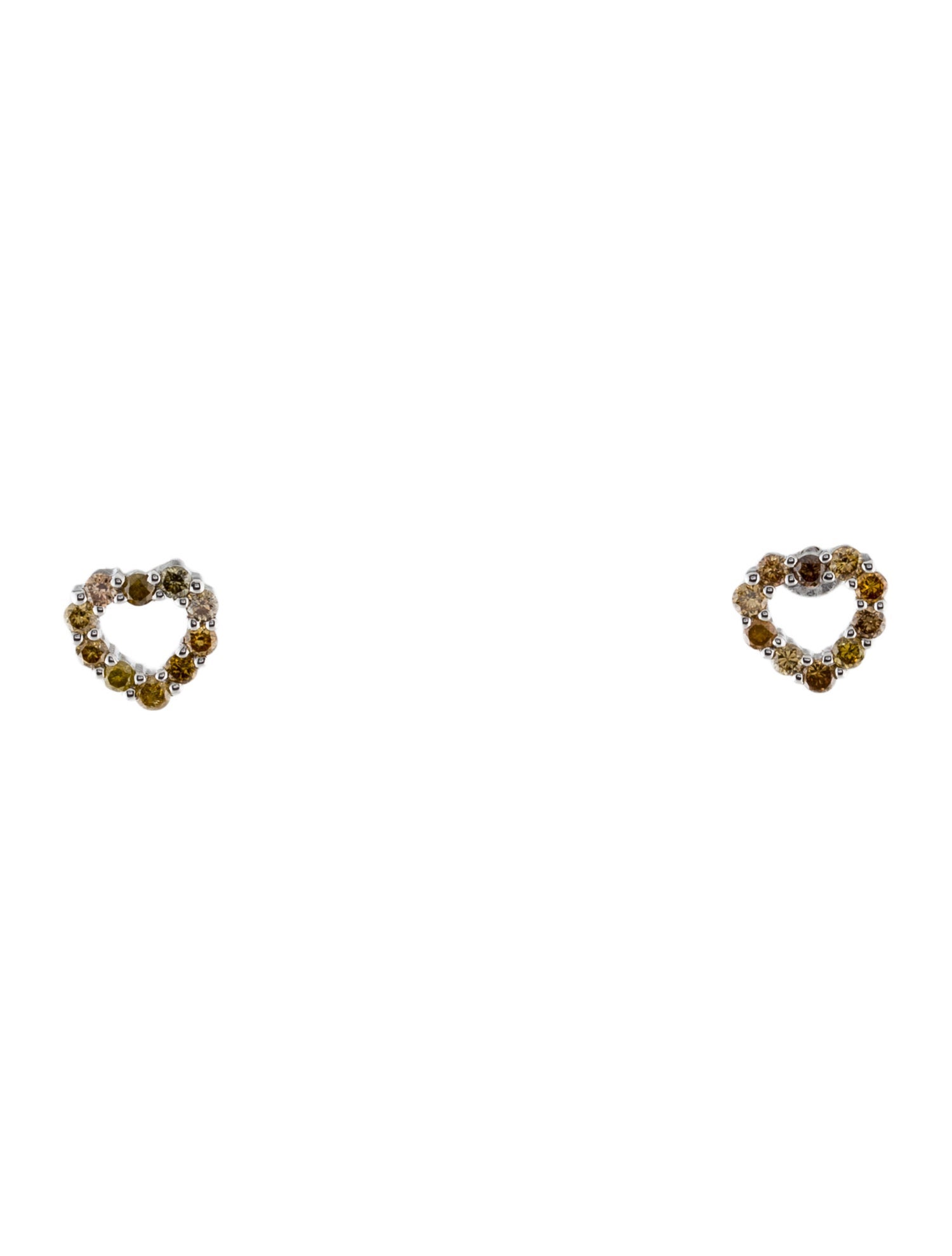 Earrings 14K Diamond Heart Stud Earrings