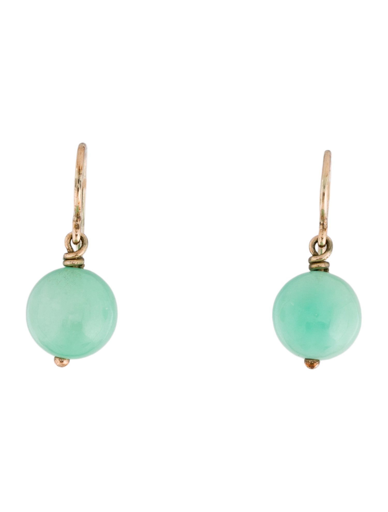 Earrings 10K Jadeite Drop