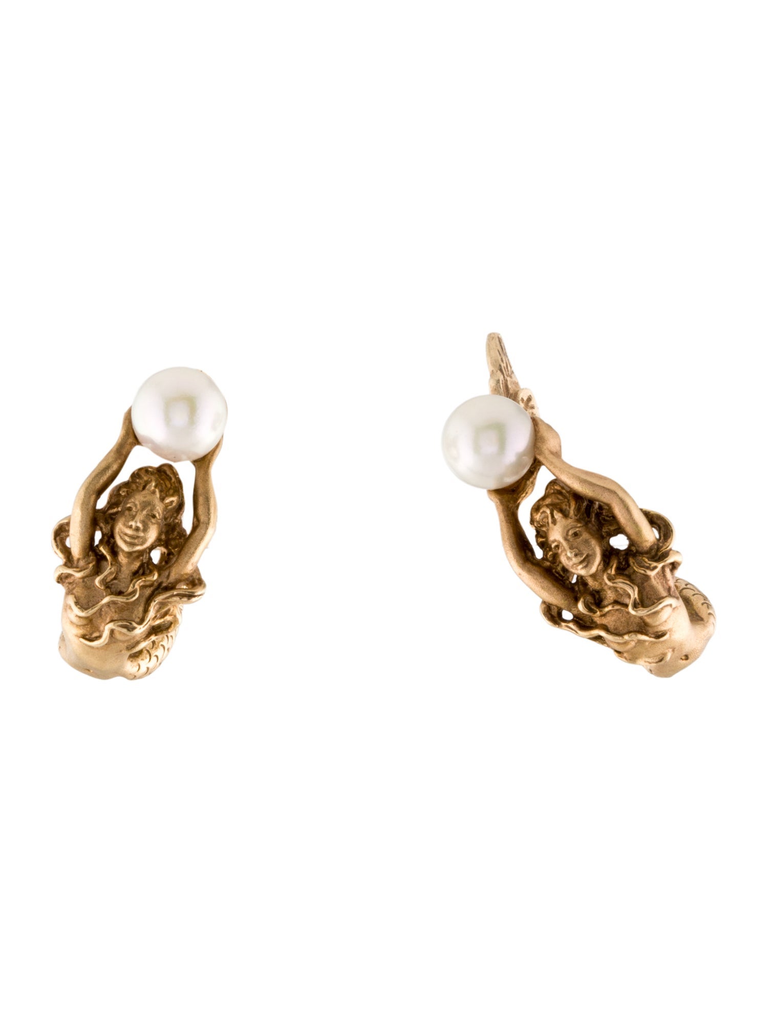 Earrings 14K Pearl Mermaid Stud