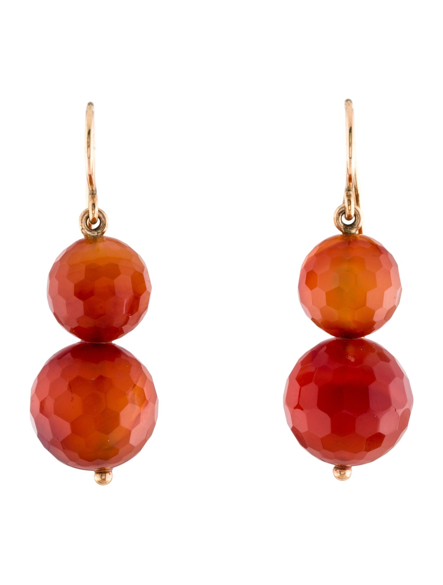 Earrings 10K Agate Faceted Bead Drop
