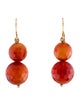 Earrings 10K Agate Faceted Bead Drop Earrings