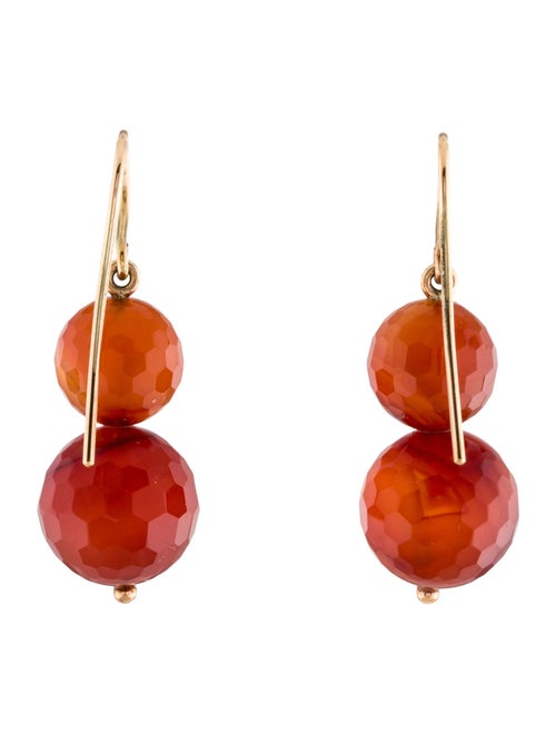 Earrings 10K Agate Faceted Bead Drop Earrings