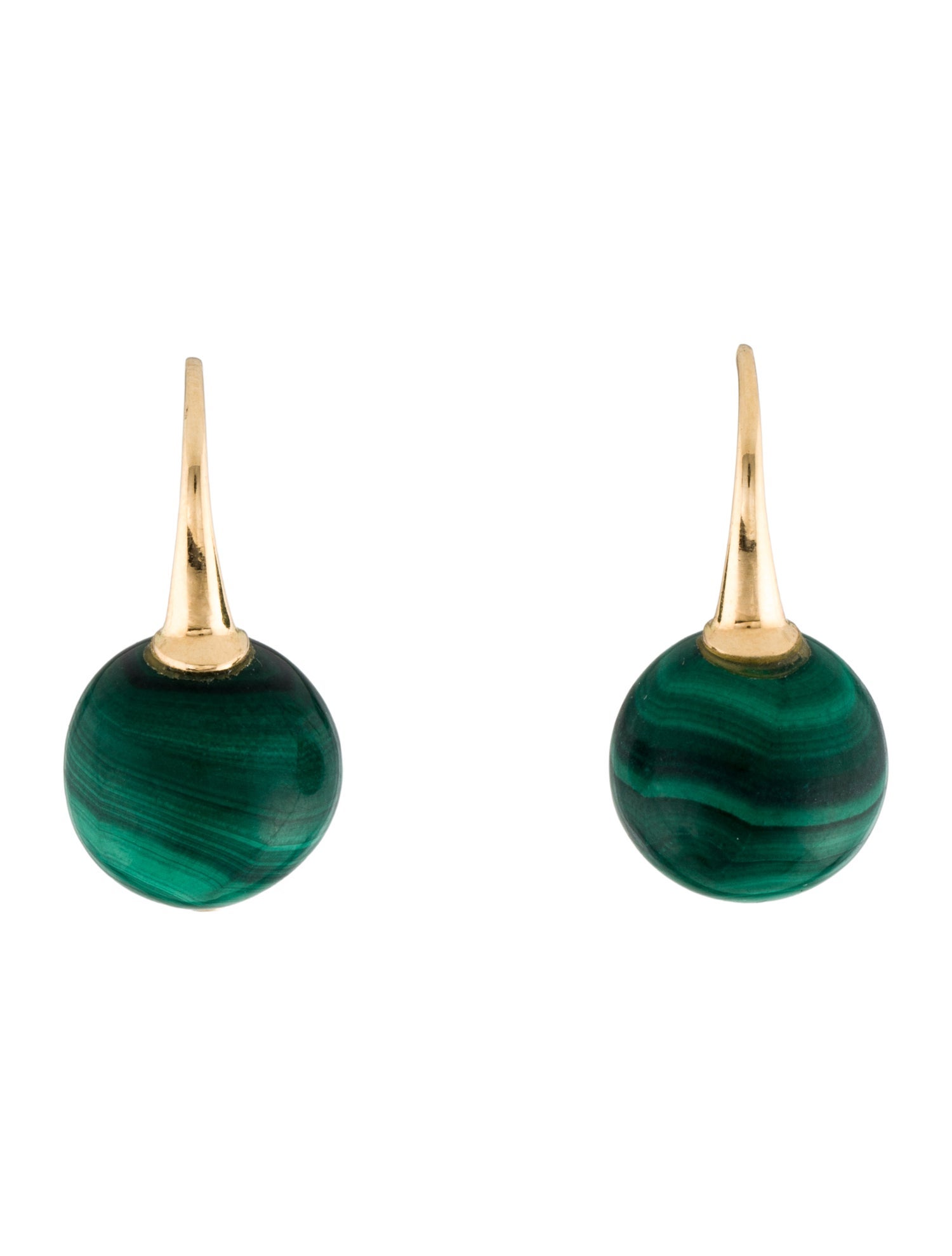 Earrings 18K Malachite Drop