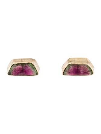 Earrings 14K Parti-Colored Tourmaline Stud Earrings