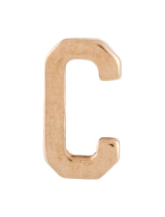 Earrings 14K Letter 'C' Single Stud Earring