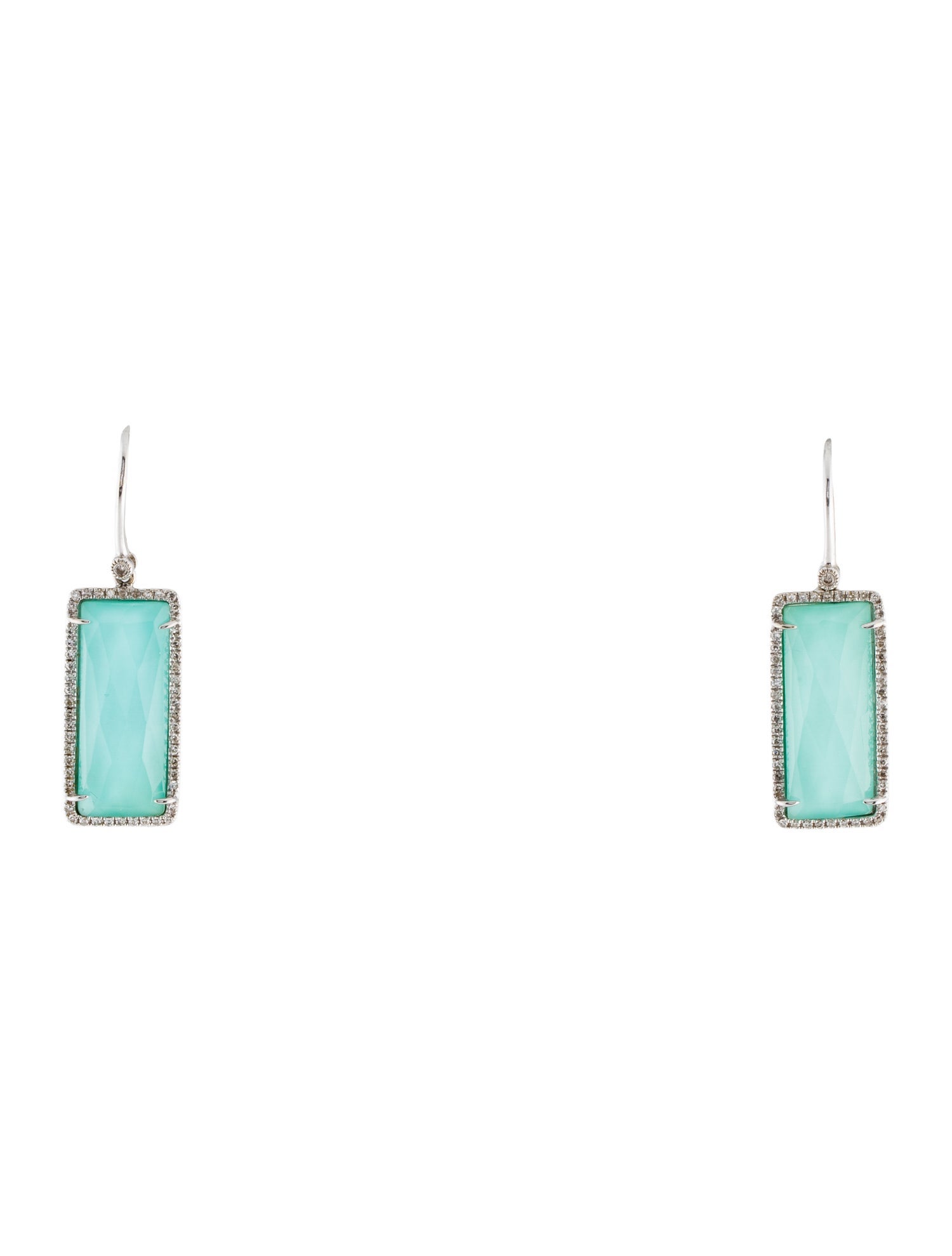 Earrings Getana & Co. 14K Diamond, Quartz & Turquoise Doublet Drop
