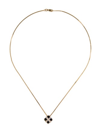 Earrings 14K Sapphire & Diamond X Pendant Necklace