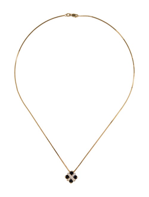 Earrings 14K Sapphire & Diamond X Pendant Necklace
