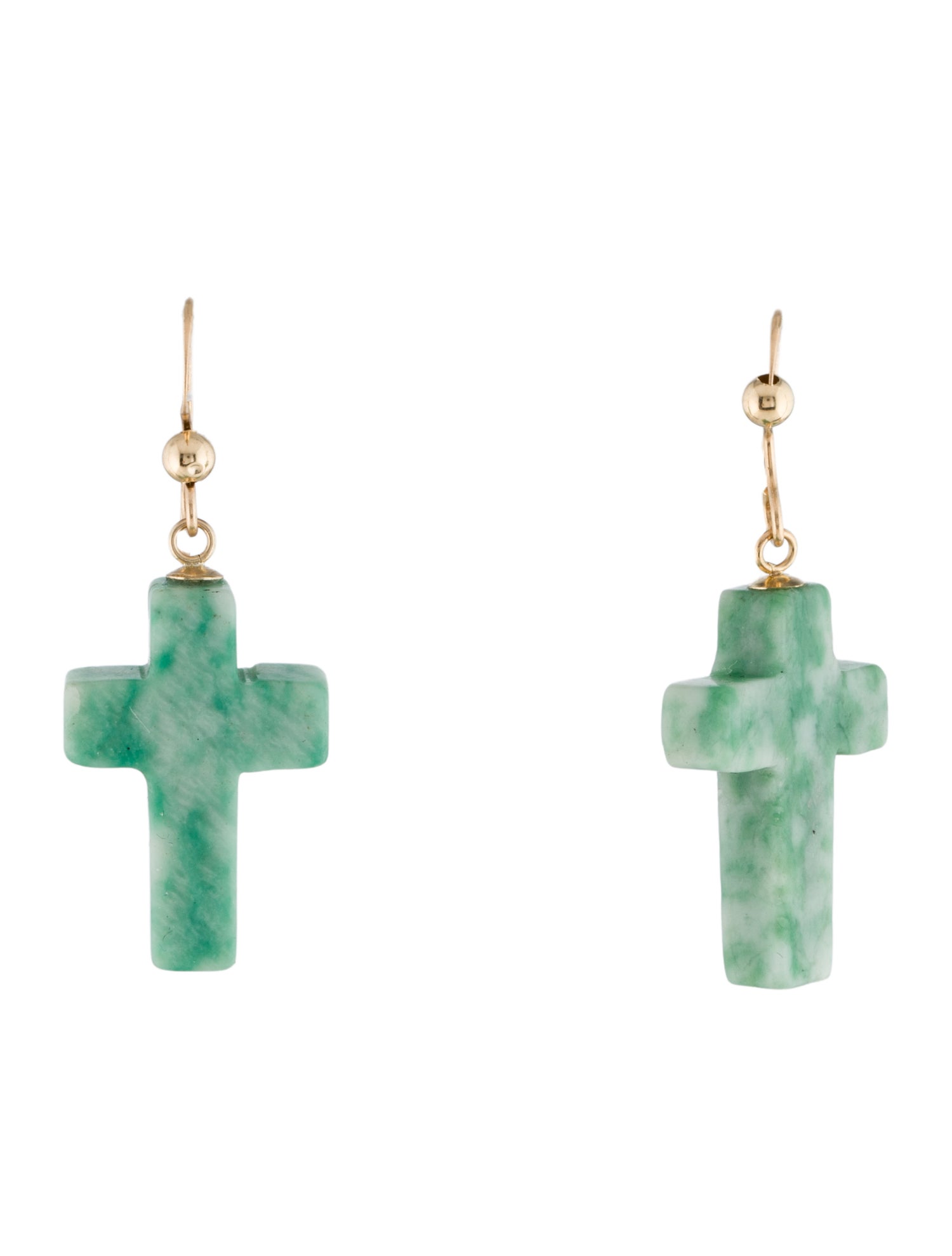 Earrings 14K Quartz Cross Drop