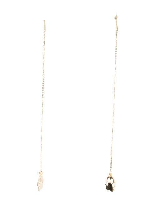 Earrings 14K Paw Print Threader Drop Earrings