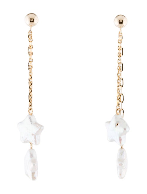 Earrings 14K Mother of Pearl Star Drop Earrings