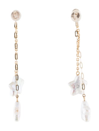 Earrings 14K Mother of Pearl Star Drop Earrings