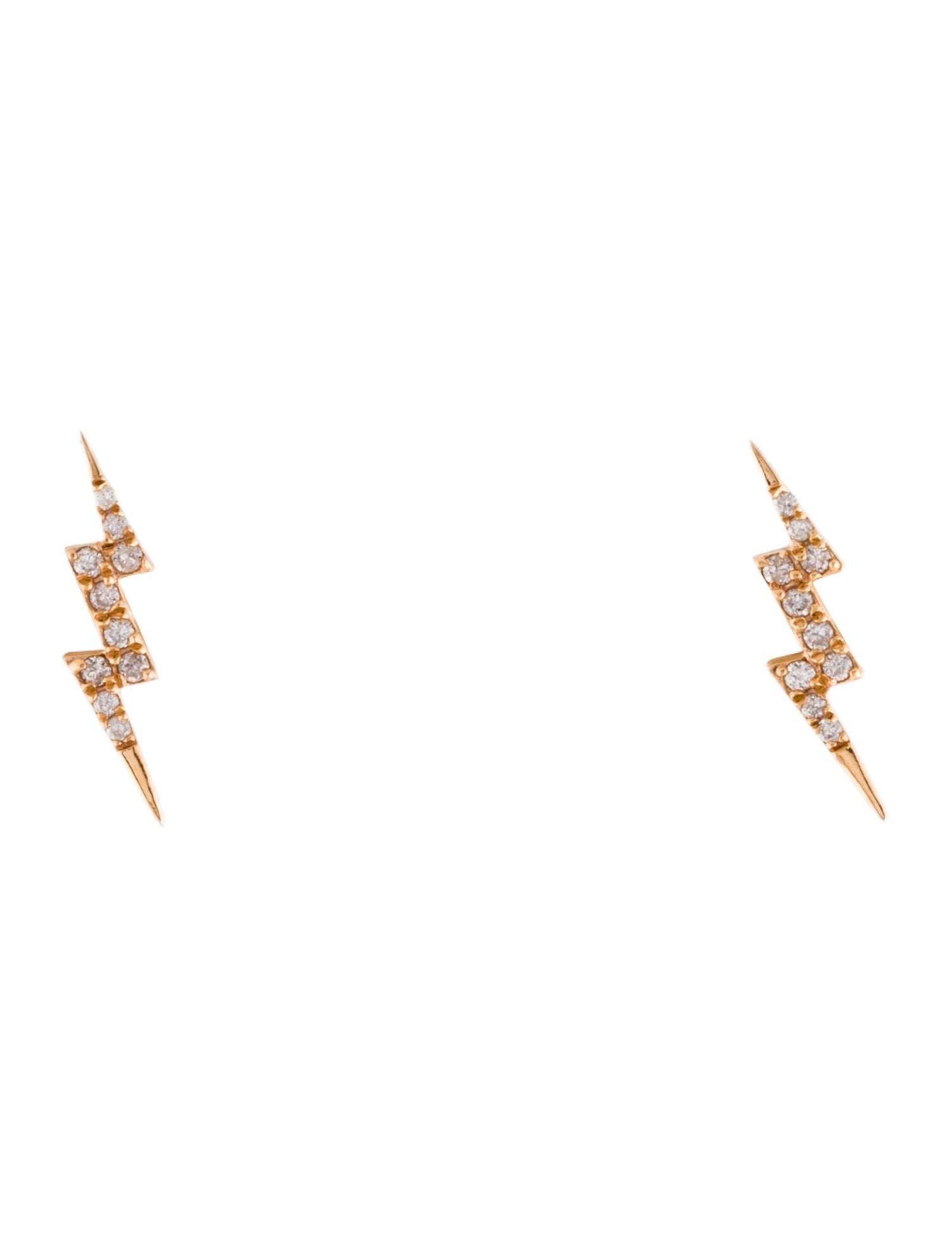 Earrings 18K Diamond Lightning Bolt Stud Earrings