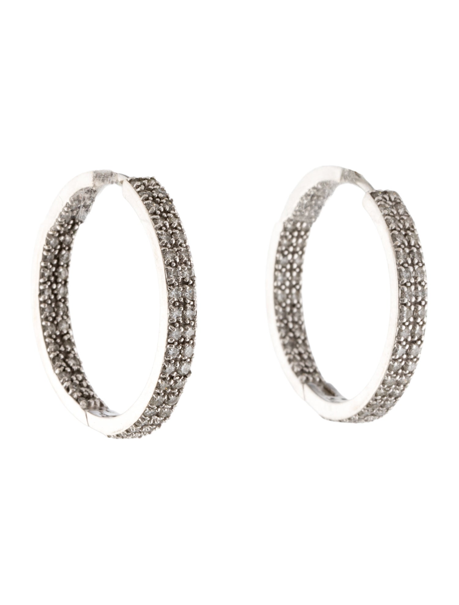 Earrings 14K 1.32ctw Diamond Inside-Out Hoop Earrings