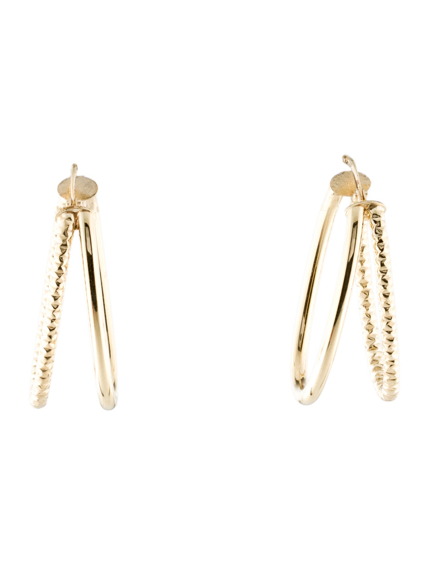 Earrings 10K Textured Hoop Earrings