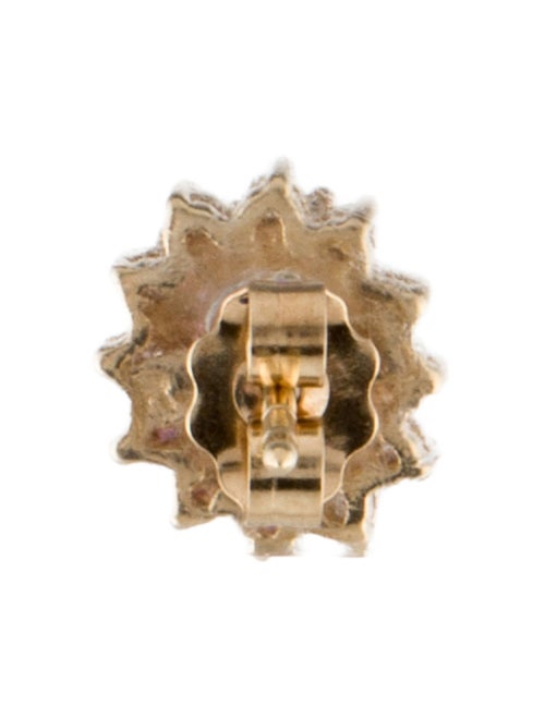 Earrings 14K Pink Sapphire & Diamond Single Stud Earrings