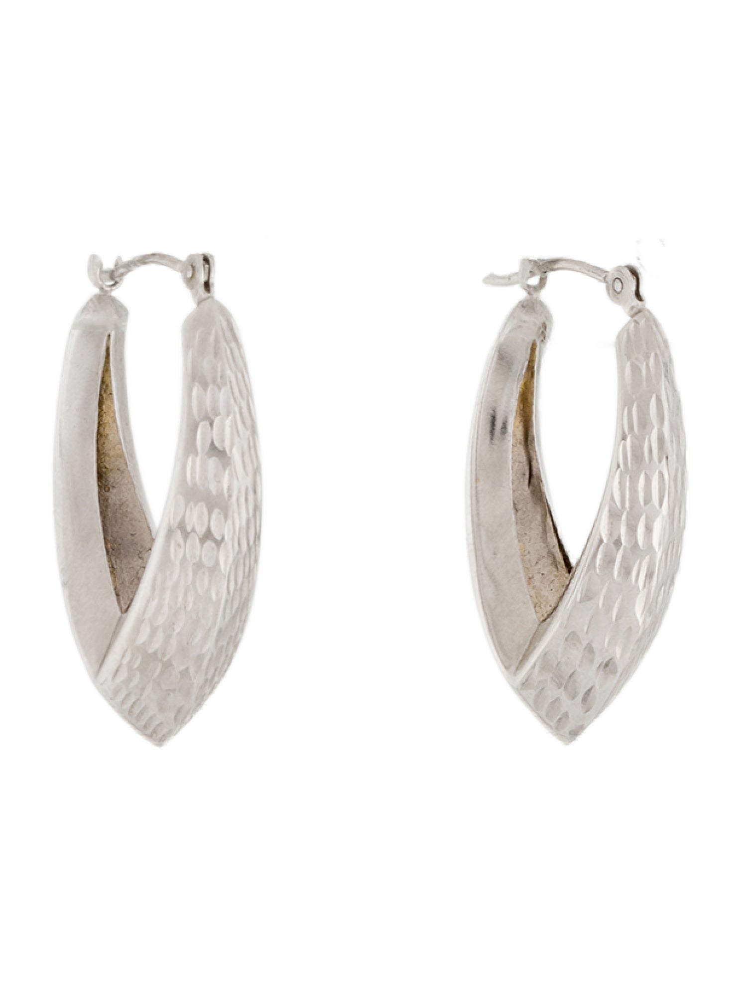 Earrings 14K Textured Hoop
