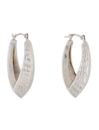 Earrings 14K Textured Hoop Earrings