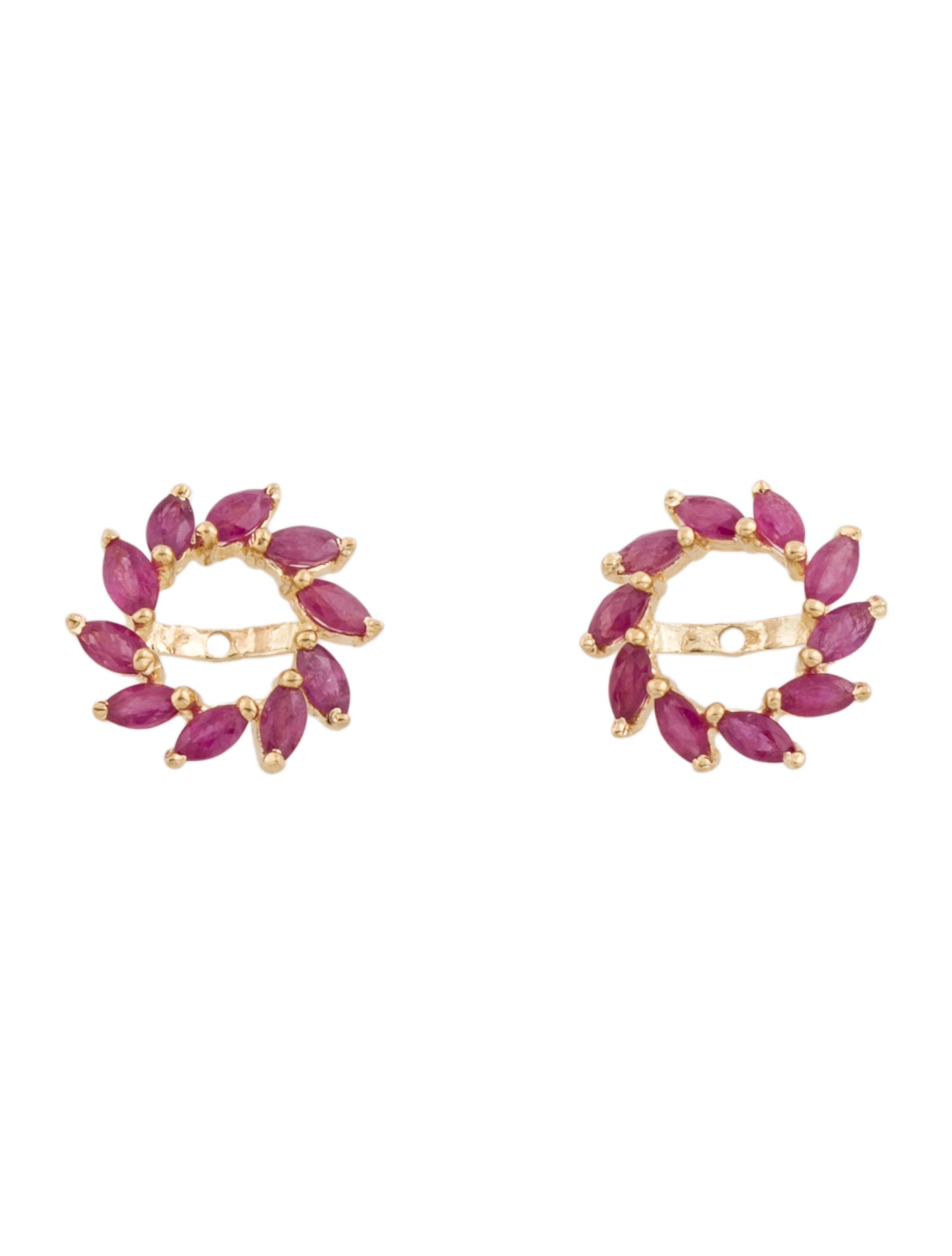 Earrings 14K Ruby Halo Earring Jackets