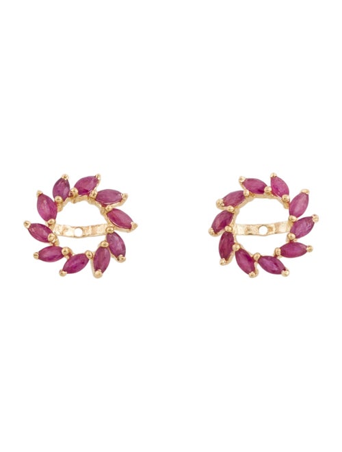 Earrings 14K Ruby Halo Earring Jackets