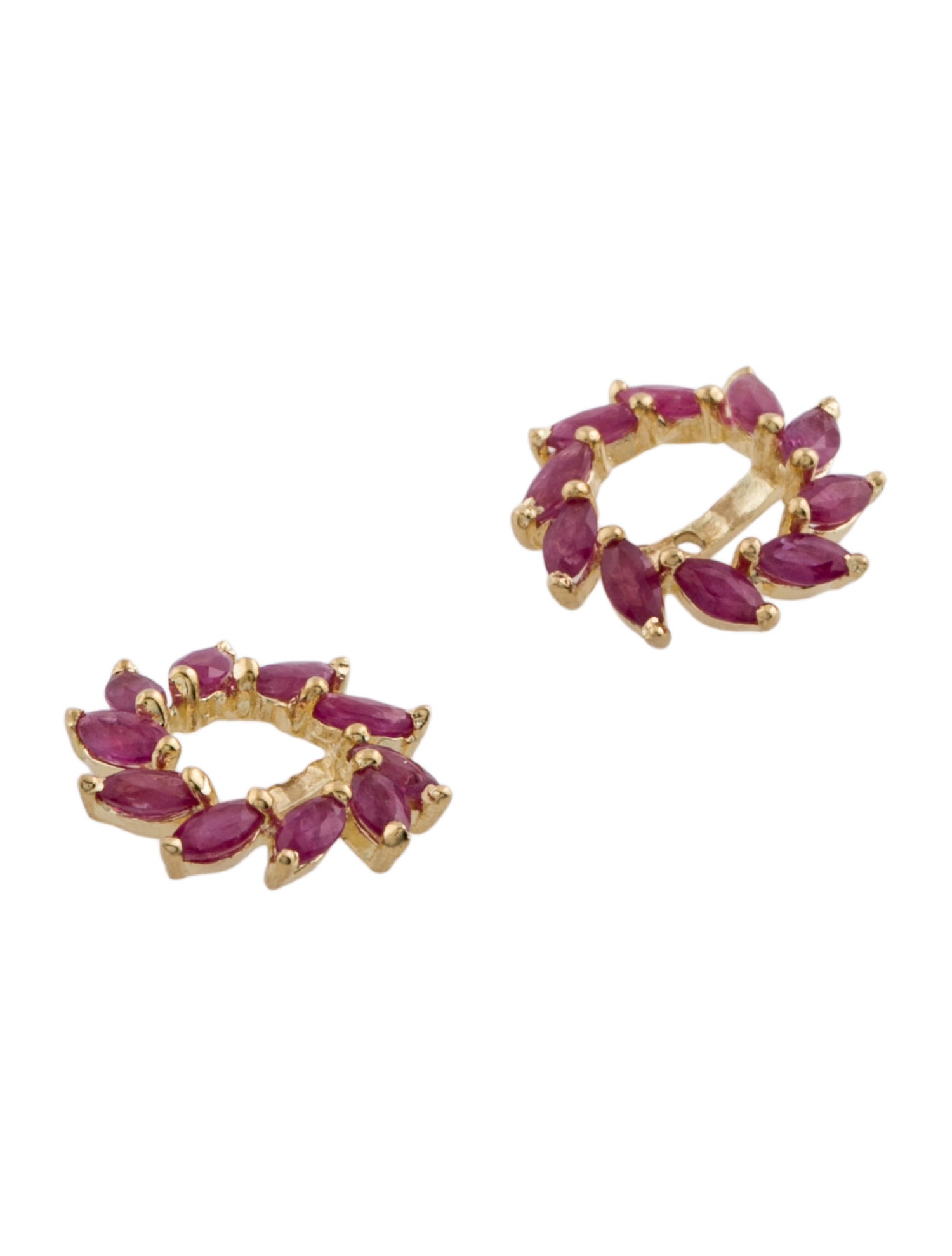 Earrings 14K Ruby Halo Earring Jackets