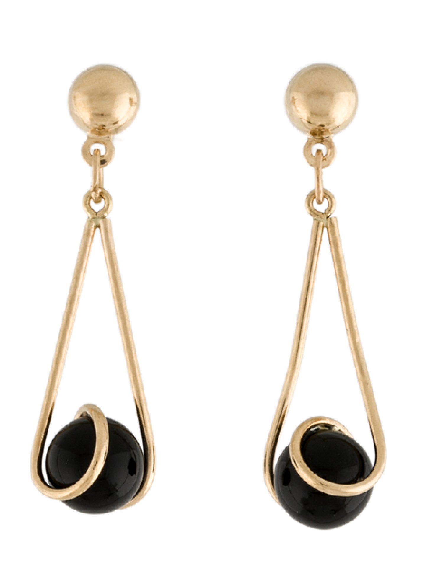 Earrings 14K Onyx Drop