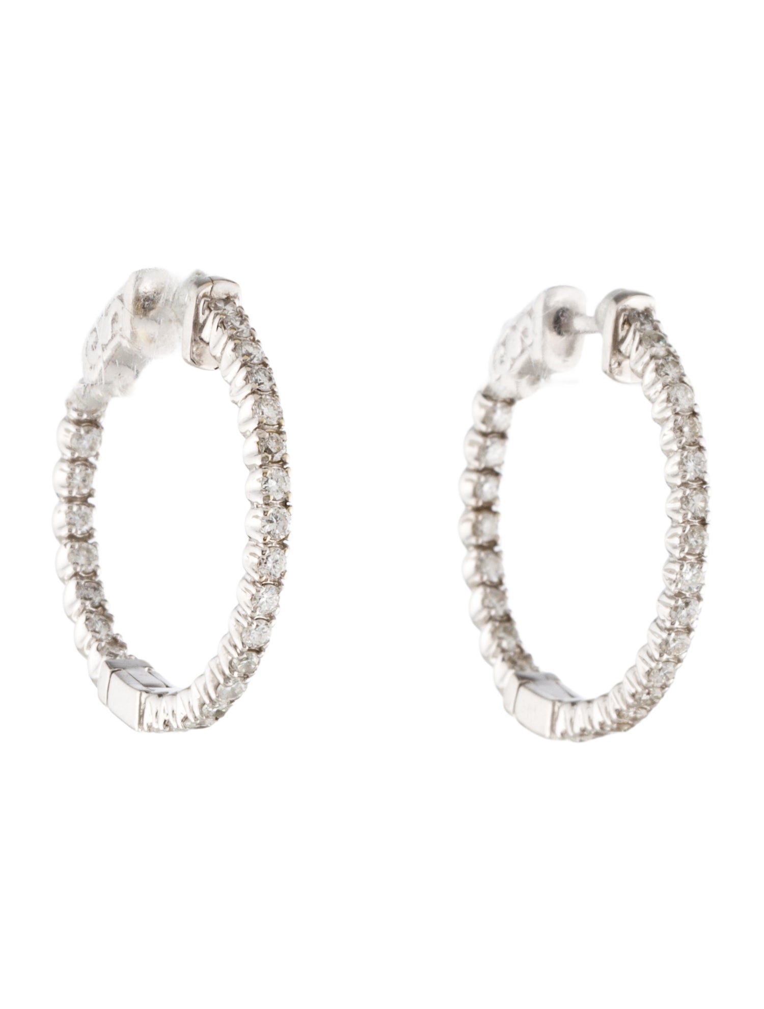Earrings 14K Diamond Inside-Out Hoop