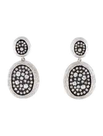 Earrings 14K Diamond Textured Drop Earrings