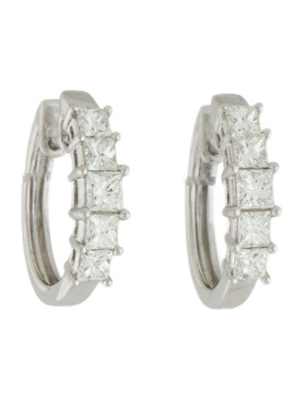 Earrings 14K 1.06ctw Diamond Hoop Earrings