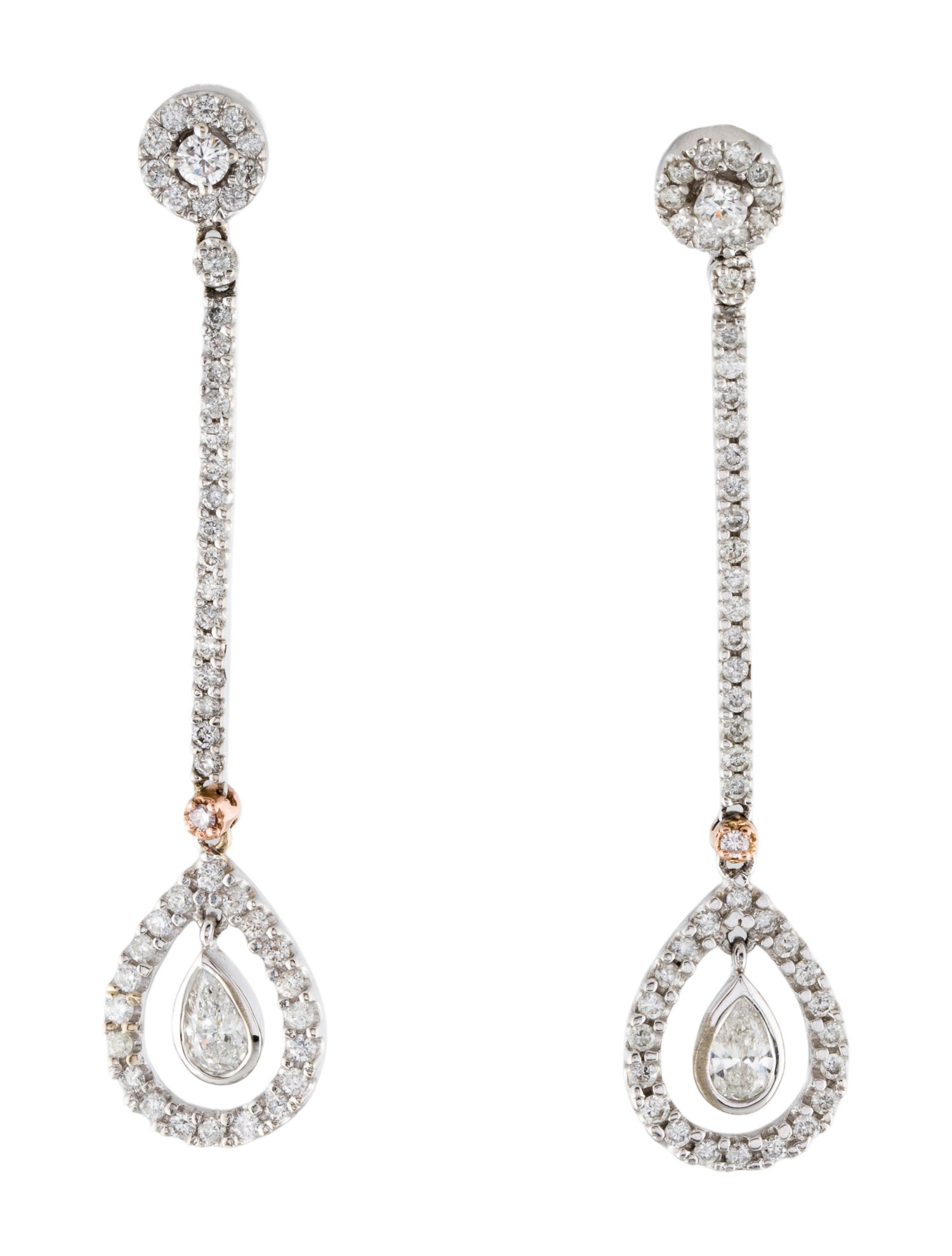 Earrings 14K Diamond Pavé Drop Earrings