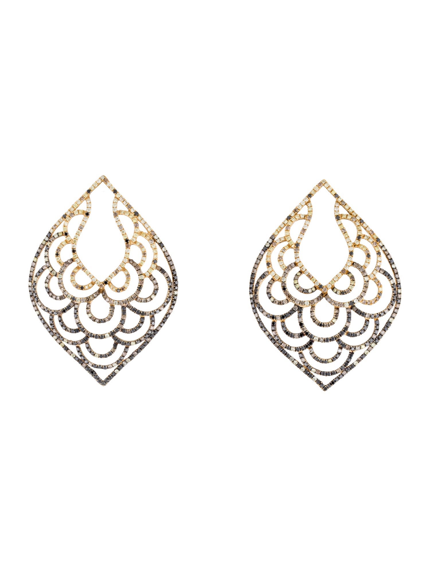 Earrings 4.38ctw Diamond Ombre Drop