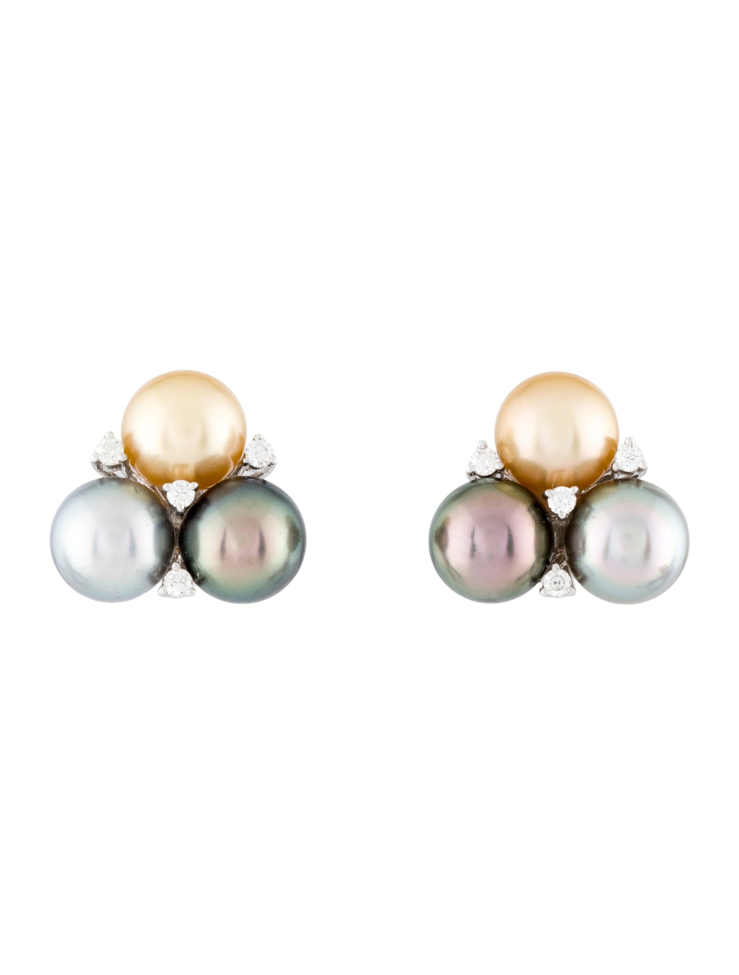 Earrings 18K Pearl & Diamond Stud