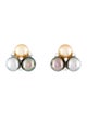Earrings 18K Pearl & Diamond Stud Earrings