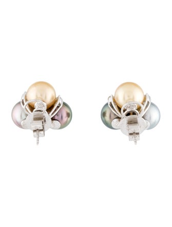 Earrings 18K Pearl & Diamond Stud Earrings