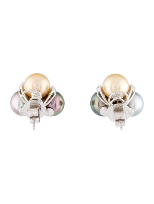 Earrings 18K Pearl & Diamond Stud Earrings