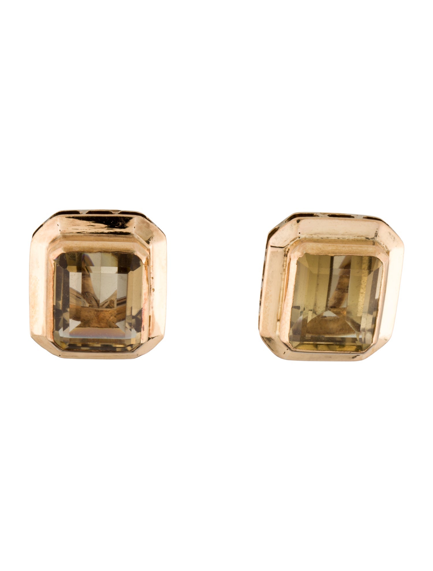 Earrings 18K 13.05ctw Smoky Quartz Earclips